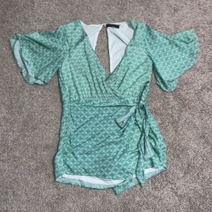 Wrap Skirt open Back Romper